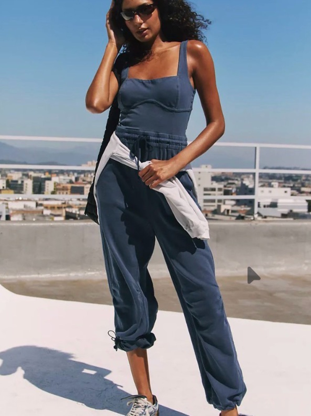 Free People Inbound Onesie Blue Jumpsuit Romper Lounge Outfit S